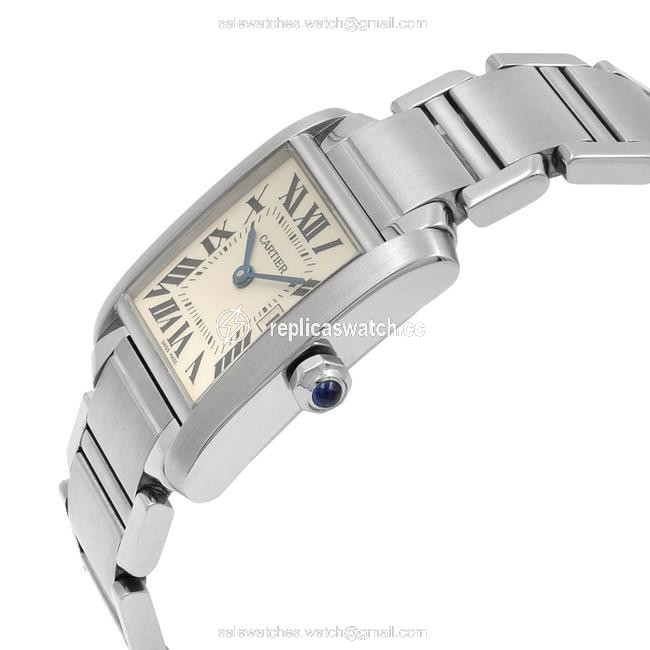 Cartier Steel Roman Tank Francaise Silver Dial Quartz Midsize W51011q3 Watch Cartier Steel Roman Tank Francaise Silver Dial Quartz Midsize W51011q3 Watch
