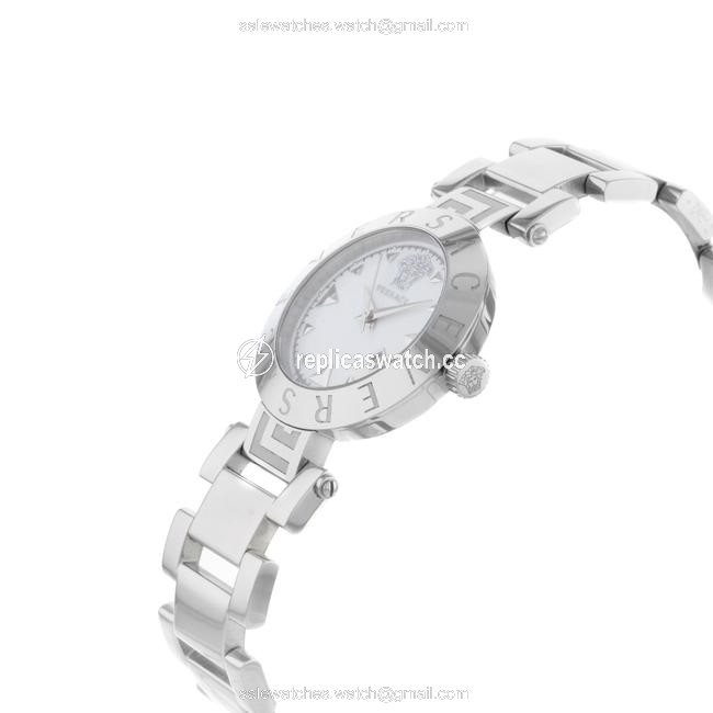 Versace White Reve Xlq99d001 S099 Dial Stainless Steel Quartz Ladies Watch Versace White Reve Xlq99d001 S099 Dial Stainless Steel Quartz Ladies Watch