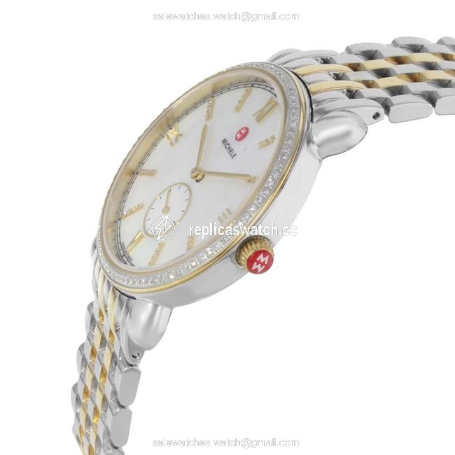 Michele White Mop Gracile Mww26a000003 Stainlesssteel .40cts Diamond Quartz Ladies Watch Michele White Mop Gracile Mww26a000003 Stainlesssteel .40cts Diamond Quartz Ladies Watch