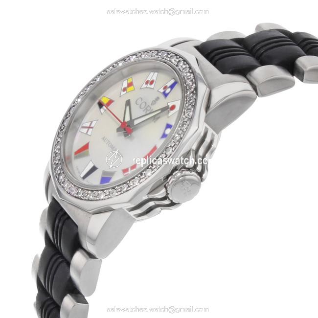 Corum Steel Admirals Cup Mop Dial Diamond Ladies 145.440.47 Watch Corum Steel Admirals Cup Mop Dial Diamond Ladies 145.440.47 Watch