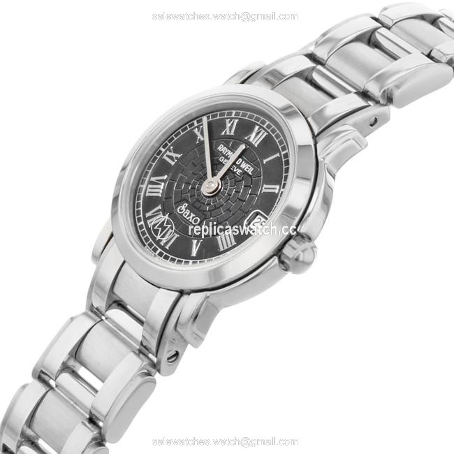 Raymond Weil Steel Black Roman Saxo Dial Quartz Ladies 9621s-br Watch Raymond Weil Steel Black Roman Saxo Dial Quartz Ladies 9621s-br Watch