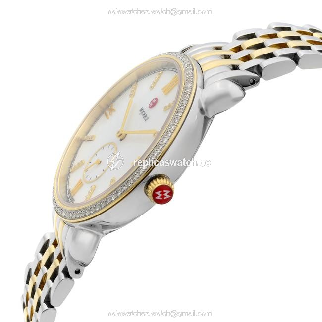 Michele Two Tone Steel Gracile Mop Dial Quartz Ladies Mww26a0000 Watch Michele Two Tone Steel Gracile Mop Dial Quartz Ladies Mww26a0000 Watch
