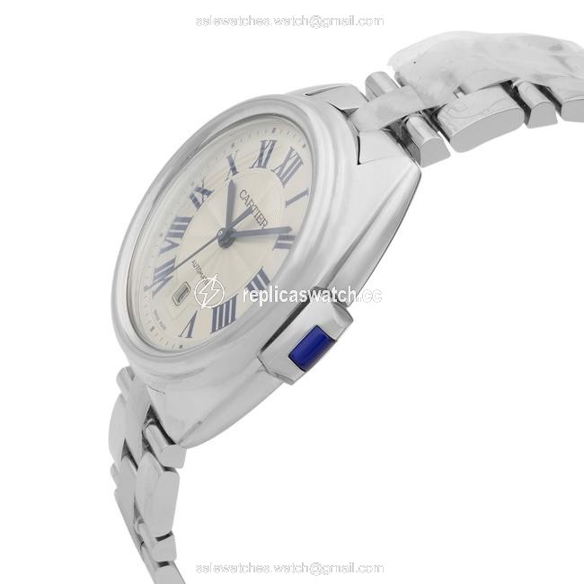 Cartier Steel Roman Cle De Silver Dial Ladies Wscl0005 Watch Cartier Steel Roman Cle De Silver Dial Ladies Wscl0005 Watch