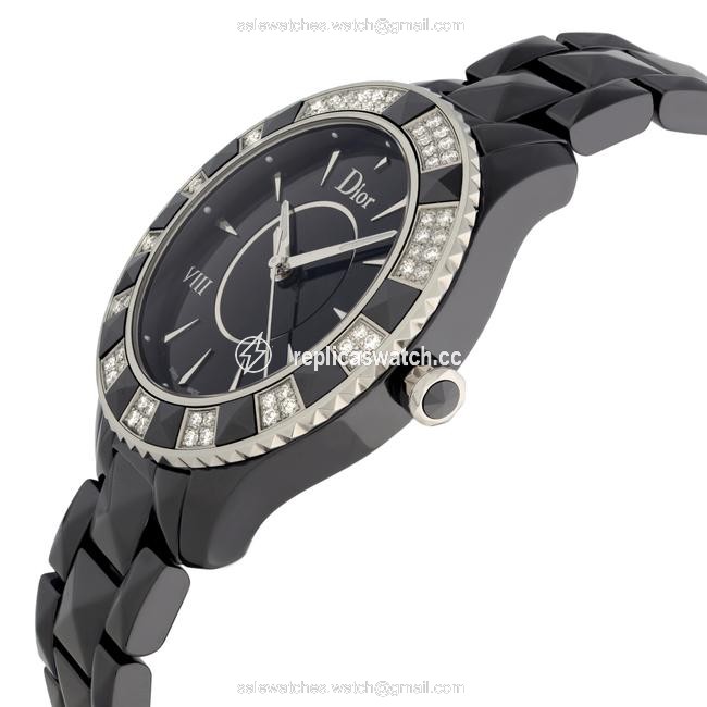 Dior Black Viii Christal Diamond Ceramic Dial Quartz Ladies Watch Dior Black Viii Christal Diamond Ceramic Dial Quartz Ladies Watch