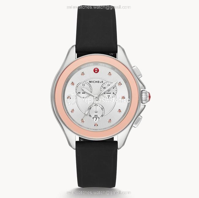 Michele Black/Misty Rose Cape Pink Gold-tone Topaz Mww27e000001 Watch Michele Black/Misty Rose Cape Pink Gold-tone Topaz Mww27e000001 Watch