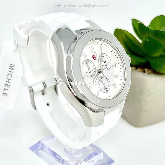 Michele White/Silver-tone Jellybean Stainless Mww12f000090 Watch Michele White/Silver-tone Jellybean Stainless Mww12f000090 Watch