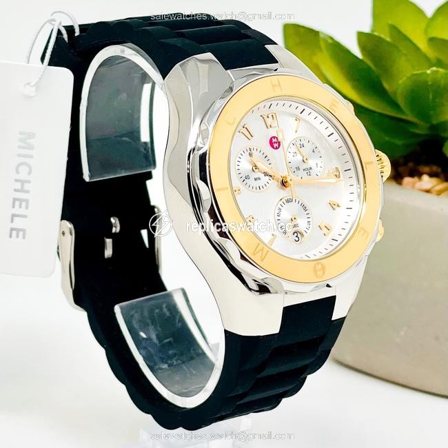 Michele Black/Godl-tone Jellybean Two-tone 18k Gold Mww12f000096 Watch Michele Black/Godl-tone Jellybean Two-tone 18k Gold Mww12f000096 Watch