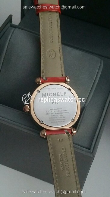 Michele Rose Gold Topaz Orange New Limited Edition 088/100 Caber Diamond Marker Watch Michele Rose Gold Topaz Orange New Limited Edition 088/100 Caber Diamond Marker Watch
