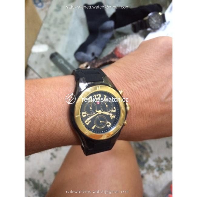 Michele Black and Gold Jelly Tahitian Bean Watch Michele Black and Gold Jelly Tahitian Bean Watch