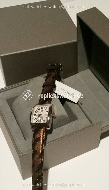 Michele Silver Gold Black New Mini Urban Tone Metallic Leather Band Watch Michele Silver Gold Black New Mini Urban Tone Metallic Leather Band Watch