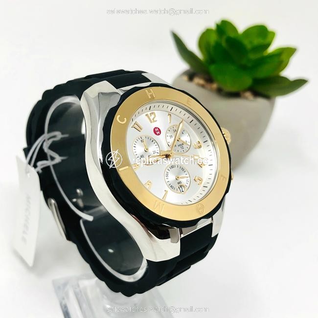 Michele Black/Silver/Gold-tone Jelly New Tahitian Bean Two-tone Golden Mww12f000057 Watch Michele Black/Silver/Gold-tone Jelly New Tahitian Bean Two-tone Golden Mww12f000057 Watch
