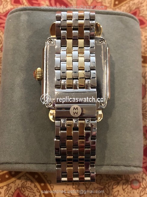 Michele Gold/Silver Deco Mid Two Tone Diamond Bracelet Watch Michele Gold/Silver Deco Mid Two Tone Diamond Bracelet Watch