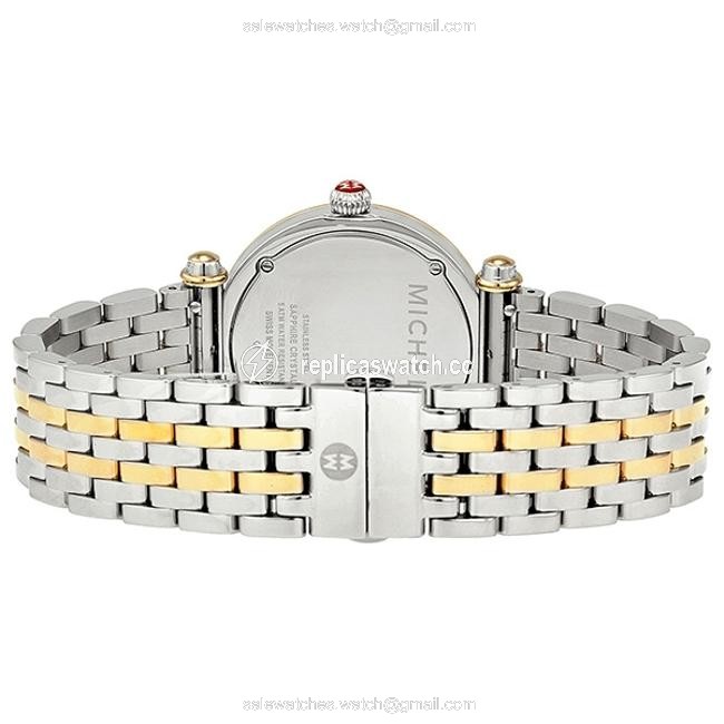 Michele Two Tone Caber Stainless Diamond Mop Mww16a000066 Watch Michele Two Tone Caber Stainless Diamond Mop Mww16a000066 Watch