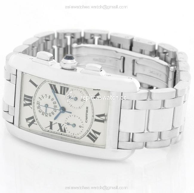 Cartier Tank Am¨¦ricaine American Chronograph 18k White Gold Watch Cartier Tank Am¨¦ricaine American Chronograph 18k White Gold Watch