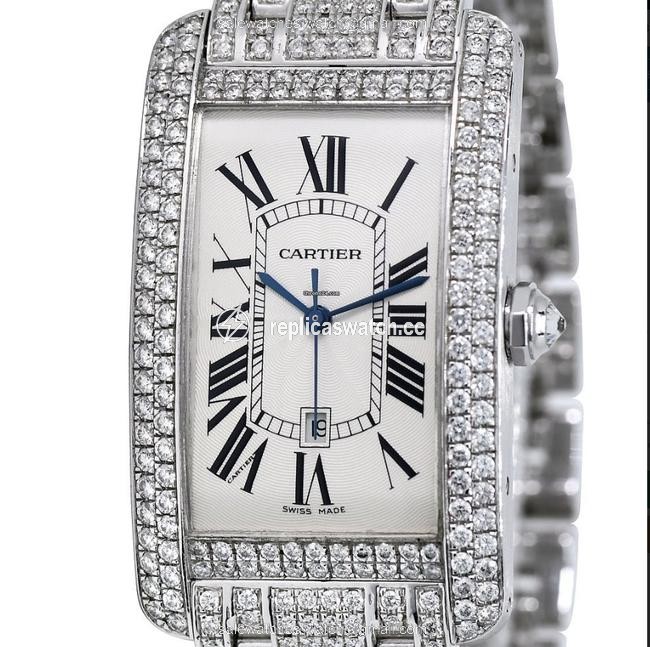 Cartier Tank Am¨¦ricaine American 18k Gold Diamonds Watch Cartier Tank Am¨¦ricaine American 18k Gold Diamonds Watch