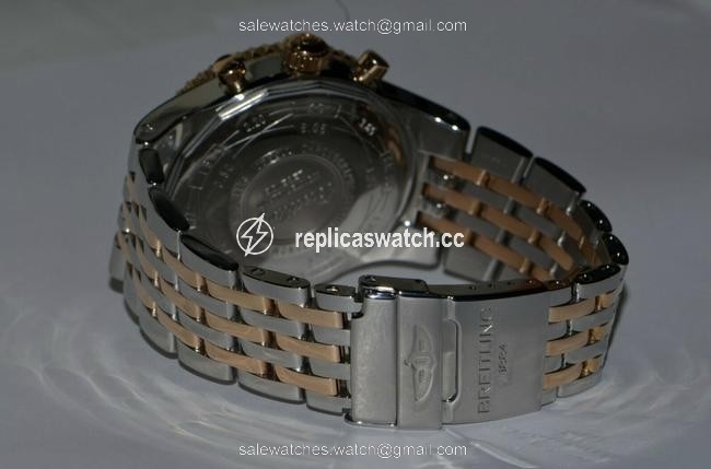 Breitling 47 Mm Black Dial Date Display 18k Gold / Steel Case Scratch Resist Watch Breitling 47 Mm Black Dial Date Display 18k Gold / Steel Case Scratch Resist Watch
