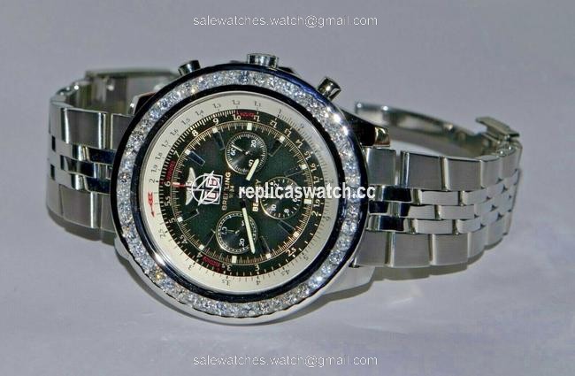 Breitling Bentley 6.75 Chrono Stainless Steel Diamonds Watch Breitling Bentley 6.75 Chrono Stainless Steel Diamonds Watch