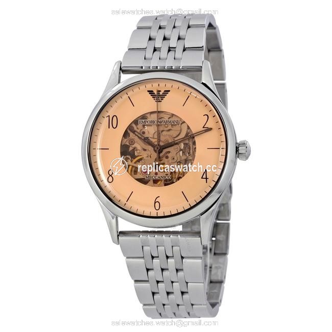 Emporio Armani Silver Meccanico Series Mens Stainless Steel Watch Emporio Armani Silver Meccanico Series Mens Stainless Steel Watch