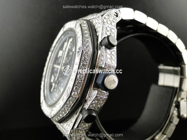 Audemars Piguet Stainless Steel Mens Iced Out Royal Oak Offshore Diamond 26 Ct Watch Audemars Piguet Stainless Steel Mens Iced Out Royal Oak Offshore Diamond 26 Ct Watch