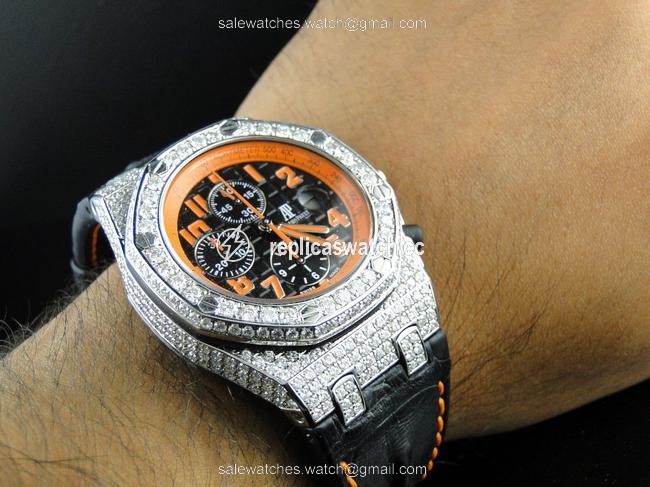 Audemars Piguet Stainless Steel New Custom Mens Royal Oak Offshore Volcano Diamond 12 Ct Watch Audemars Piguet Stainless Steel New Custom Mens Royal Oak Offshore Volcano Diamond 12 Ct Watch