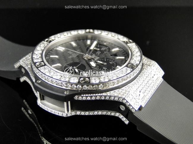 Hublot Stainless Steel Big Bang 44mm Evolution Rubber Band Diamond 10 Ct Watch Hublot Stainless Steel Big Bang 44mm Evolution Rubber Band Diamond 10 Ct Watch