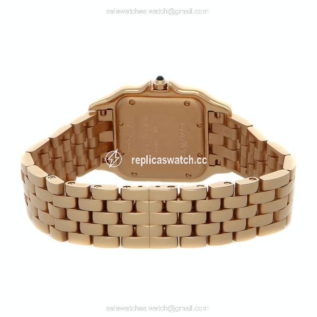 Cartier Silver 18k Rose Gold Panthere De Medium Wgpn0007 Womens Wristwatch 27 X 37 Mm Watch Cartier Silver 18k Rose Gold Panthere De Medium Wgpn0007 Womens Wristwatch 27 X 37 Mm Watch