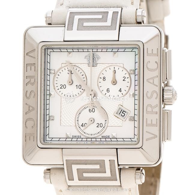 Versace White Stainless Steel Reve Carre 88q Chronograph Womens Wristwatch 36 Mm Watch Versace White Stainless Steel Reve Carre 88q Chronograph Womens Wristwatch 36 Mm Watch