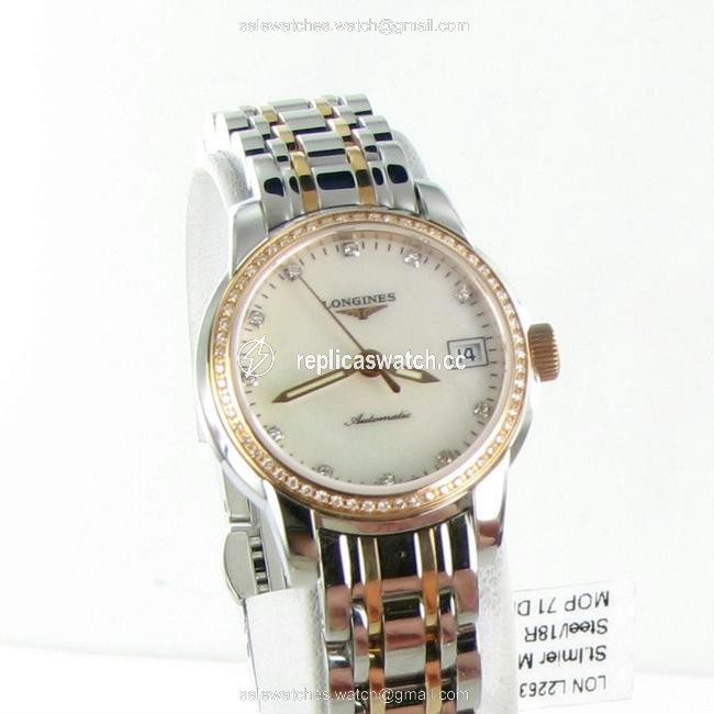 Longines Diamond Bezel Dial 18k Gold L22635877 Saint Imier Steel 26mm Ladies Watch Longines Diamond Bezel Dial 18k Gold L22635877 Saint Imier Steel 26mm Ladies Watch
