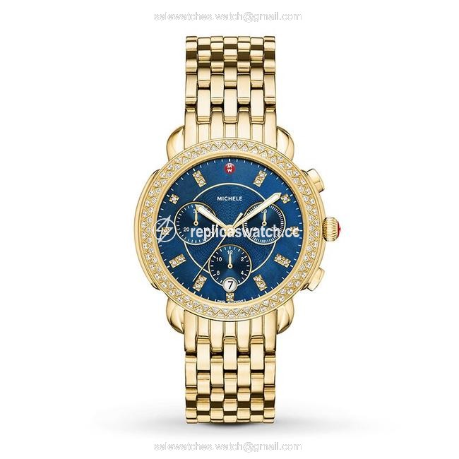 Michele Gold Sidney Blue Mother Of Pearl Diamond Mww30a000011 Watch Michele Gold Sidney Blue Mother Of Pearl Diamond Mww30a000011 Watch