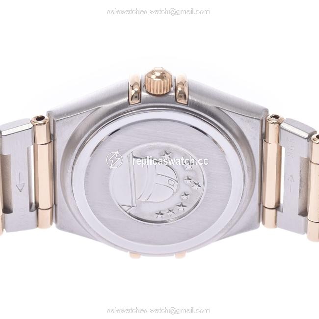 Omega Champagne 18k Yellow Gold and Stainless Steel Constellation 1262.10 Quartz Womens Wristwatch 22 Mm Watch Omega Champagne 18k Yellow Gold and Stainless Steel Constellation 1262.10 Quartz Womens Wristwatch 22 Mm Watch