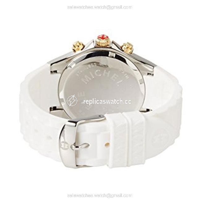 Michele White/Silver Tone/Gold Tone Jelly Tahitian Bean Large Mww12f000056 Two 40 Mm Watch Michele White/Silver Tone/Gold Tone Jelly Tahitian Bean Large Mww12f000056 Two 40 Mm Watch