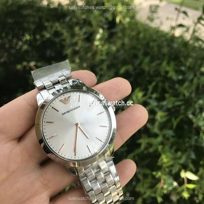 Emporio Armani Silver Mens Retro Stainless Dress Ar2484 Watch Emporio Armani Silver Mens Retro Stainless Dress Ar2484 Watch