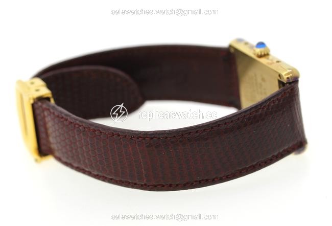 Cartier Brown Sterling Silver Tank Vermeil Mens Or Womens Quartz 580005 Watch Cartier Brown Sterling Silver Tank Vermeil Mens Or Womens Quartz 580005 Watch