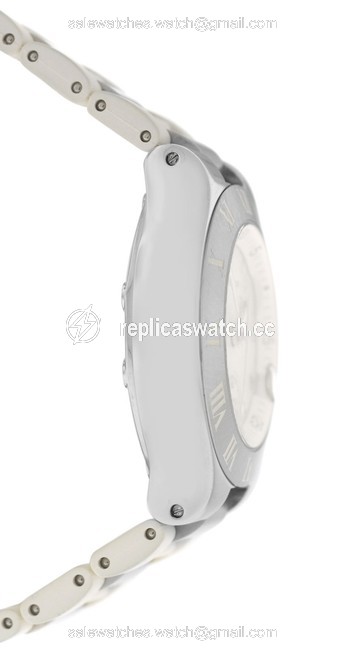 Cartier Silver Ladies Chronoscaph 2996 Steel 32mm Chrono Date Watch Cartier Silver Ladies Chronoscaph 2996 Steel 32mm Chrono Date Watch