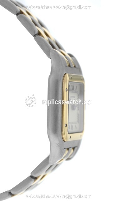 Cartier Yellow Gold Silver Ladies Panthere 2 Row Steel Quartz 22mm Watch Cartier Yellow Gold Silver Ladies Panthere 2 Row Steel Quartz 22mm Watch
