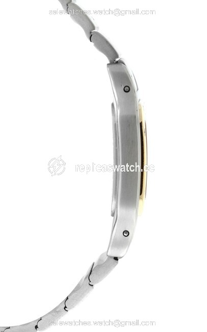 Cartier Yellow Gold Silver Ladies Santos Galbee 1057930 18k Quartz Watch Cartier Yellow Gold Silver Ladies Santos Galbee 1057930 18k Quartz Watch