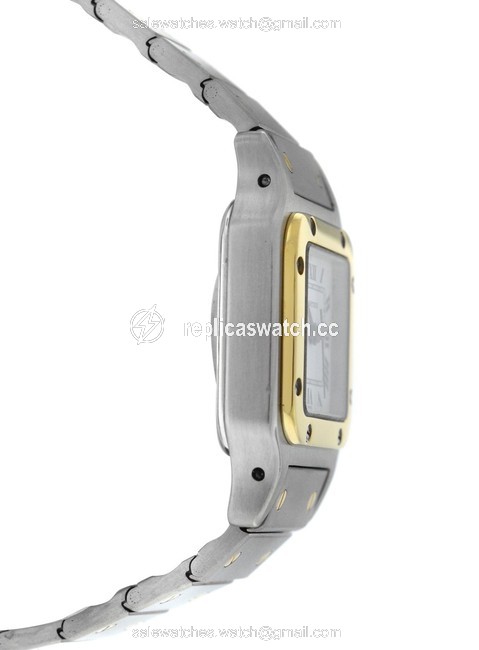 Cartier Yellow Gold Silver Ladies Santos 1170902 Steel 18k 24mm Watch Cartier Yellow Gold Silver Ladies Santos 1170902 Steel 18k 24mm Watch