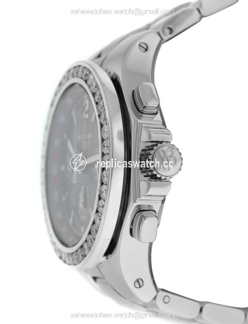 Breitling Silver Mens Hercules A39362 Steel Diamond 45mm Watch Breitling Silver Mens Hercules A39362 Steel Diamond 45mm Watch