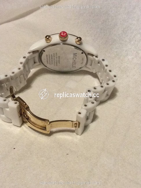 Michele White Ceramic with Gold Watch Michele White Ceramic with Gold Watch