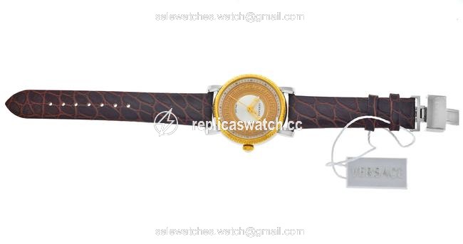 Versace Gold Silver New Day Glam Vq9040014 Steel Quartz 38mm Watch Versace Gold Silver New Day Glam Vq9040014 Steel Quartz 38mm Watch