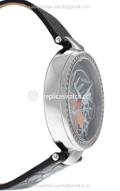Versace Silver New Mystique Hibiscus I9q91d9hi S009 Diamond Quartz Watch Versace Silver New Mystique Hibiscus I9q91d9hi S009 Diamond Quartz Watch
