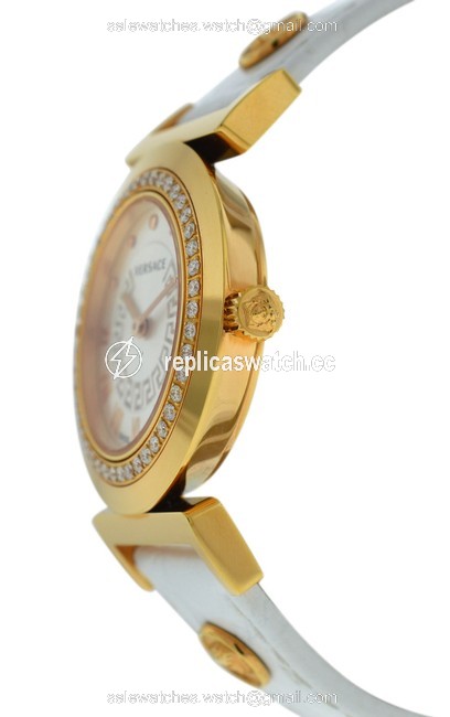 Versace Gold New Vanity P5q82d001 S001 Tone Diamond Quartz Watch Versace Gold New Vanity P5q82d001 S001 Tone Diamond Quartz Watch