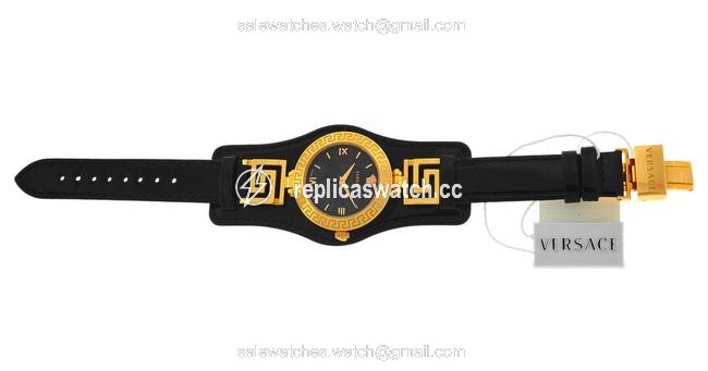 Versace Gold New V-signature Vla02 0014 Ip Black 38mm Watch Versace Gold New V-signature Vla02 0014 Ip Black 38mm Watch