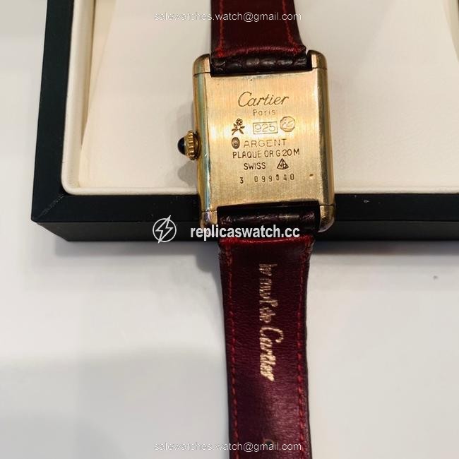 Cartier Burgundy Lizard Strap Vintage Tank Watch Cartier Burgundy Lizard Strap Vintage Tank Watch