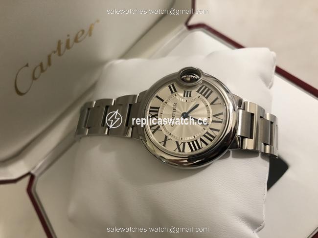 Cartier Silver Ballon Bleu De W6920071 33mm Stainless Steel Women Watch Cartier Silver Ballon Bleu De W6920071 33mm Stainless Steel Women Watch