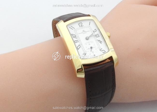 Baume & Mercier Yellow Gold Hampton 18k Mens White Dial 7345 Watch Baume & Mercier Yellow Gold Hampton 18k Mens White Dial 7345 Watch