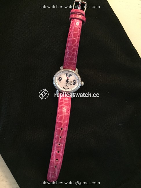 Michele Pink Fushia Csx Blue Mini Diamond Ladies Watch Michele Pink Fushia Csx Blue Mini Diamond Ladies Watch