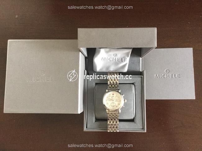 Michele Silver Stainless Steel Watch Michele Silver Stainless Steel Watch