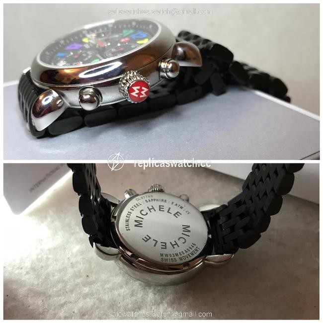 Michele Black Cxs-36 Carousel Chronograph Watch Michele Black Cxs-36 Carousel Chronograph Watch