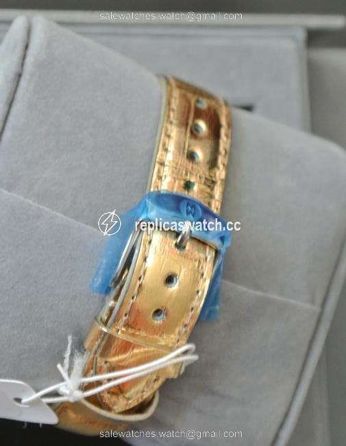 Michele Gold Flash-sale Urban Mini Diamond Dial Alligator-skin Strap Watch Michele Gold Flash-sale Urban Mini Diamond Dial Alligator-skin Strap Watch